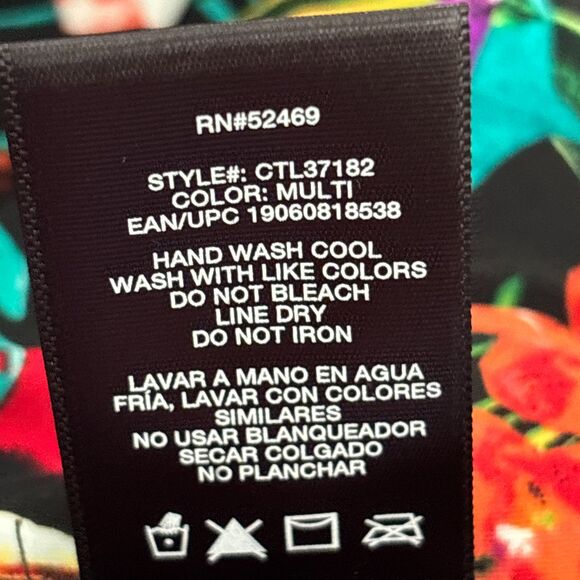 Catalina Women's XL 16-18 Twist Front Ruched Tropical Floral One Piece Swimsuit - Picture 6 of 6